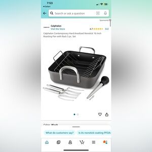 Calphalon contemporary nonstick roaster and rack 16 inch